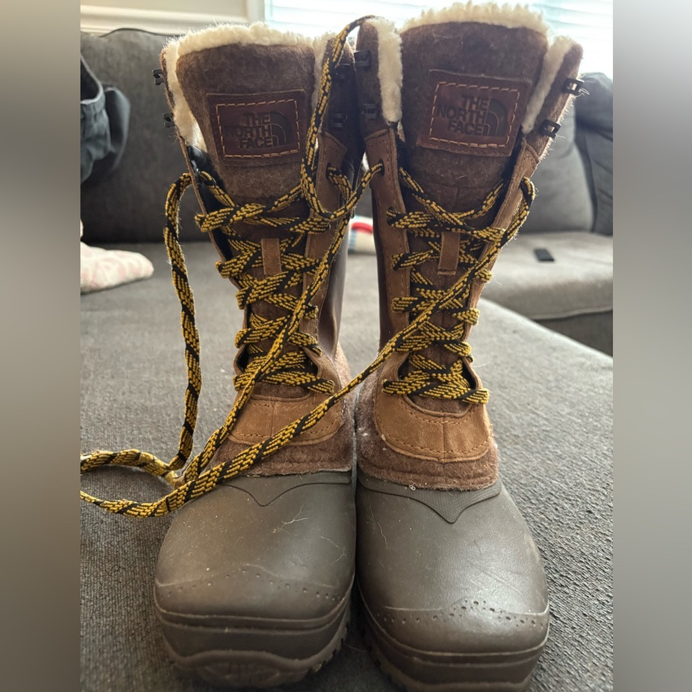 The North Face Brown and Gray Lace-Up Boots size 7.5